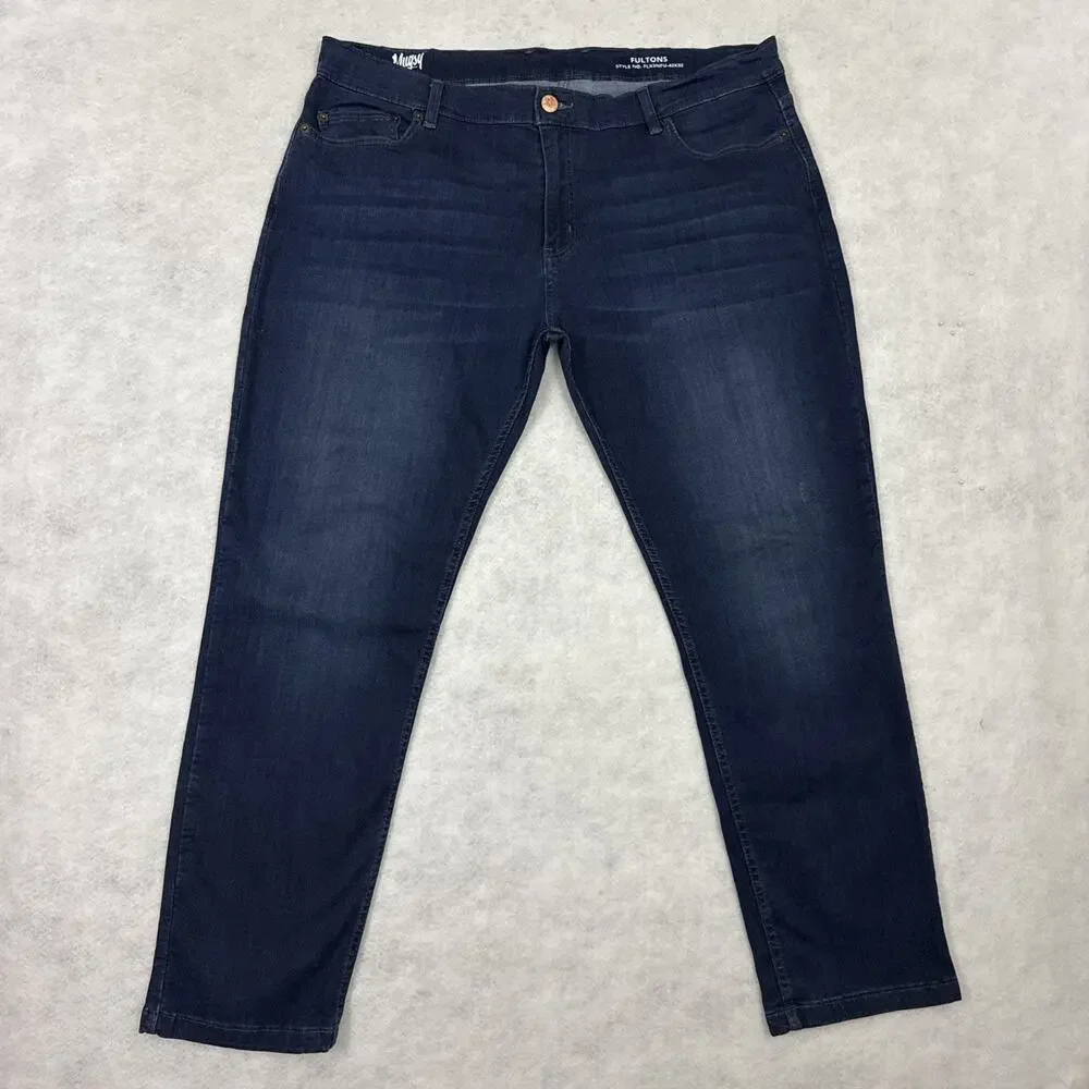 Mugsy Fultons Jeans Mens Size 42X32 Blue Dark Wash Denim Stretch FLX3NFU